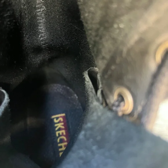 90s knee high lace up boots genuine leather logger black Skechers goodyear welt - Picture 13 of 16